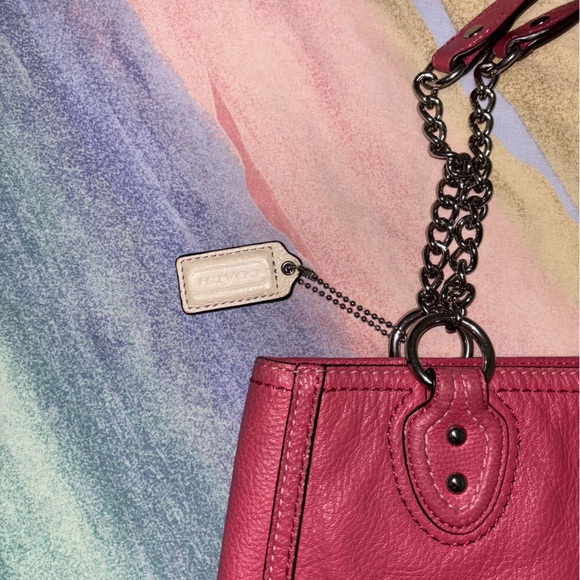 Coach Pink Shoulder Bag with Chain Straps - Picture 5 of 11